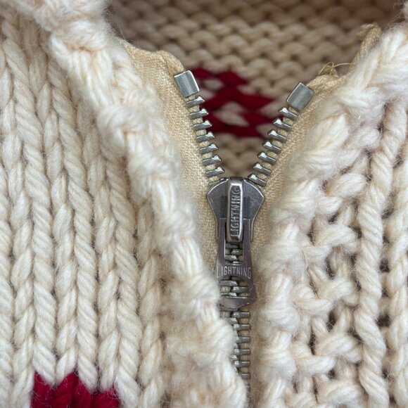 1960s Cowichan Cart Cars Wool Zip Up Knit - Picture 3 of 4